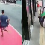 Vídeo: un ladrón roba una joyería y al salir de ella es lanzado al piso por un luchador de jiu Jitsu