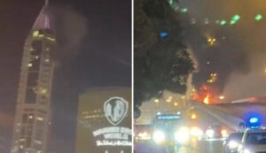 Vídeos: Un rascacielos está en llamas tras explosiones de un posible ataque con drones en Dubái