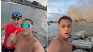 Impactante vídeo: dos jóvenes grababan en las playas de La Guaira y captaron el brutal colapso de edificios por los mortales terremotos en Venezuela