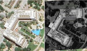 Vídeo: Irán publicó imágenes satelitales de la destrucción que dejó un ataque suyo en un hotel en Oman en dónde están alojados militares estadounidenses