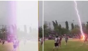 Vídeo sensible: un rayo impacta y se cobra la vida de un futbolista en pleno partido