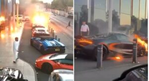 Vídeos: atacan con bombas molotov una boda e incendian varios automóviles superdeportivos