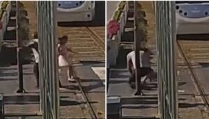 Vídeo sensible: cómo un guardia de seguridad evitó por segundos que un tren arrollara a una niña de 5 años de edad
