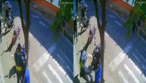 Vídeo: un brutal ataque a traición deja a un policía de tránsito noqueado en plena calle