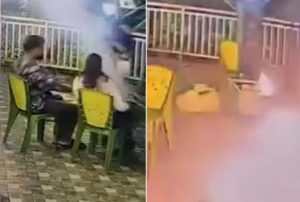 Vídeos: arrestan a 4 personas luego de que una recién casada quedara envuelta en llamas durante una cena romántica con su esposo