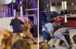 Vídeo violento: pelea a cuchillo entre un cliente y un empleado de un bar termina con el cliente herido por arma blanca
