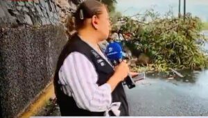 Vídeo: durante la cobertura de afectaciones por las lluvias en una ciudad, una camioneta atropella a la reportera y al camarógrafo que estaban reportando en vivo