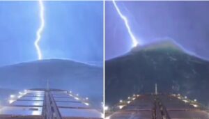 Vídeo: descomunal ola embiste de frente a un gigantesco buque de carga en alta mar