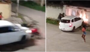 Vídeo: un policía fuera de servicio embistió con su automóvil a dos ladrones que le estaban robando la motocicleta a 2 mujeres